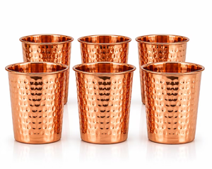 Verre à boire en cuivre pur martelé, fait main en Inde - Product Image 3