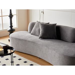 Divano Curvo di Lusso in Velluto da 90 Pollici a 4 Posti con Design a Mezzaluna, Schiuma ad Alta Densità e Cuscini Decorativi per Soggiorno Moderno - Product Image 5