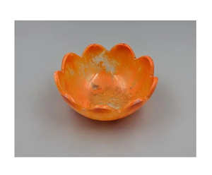 Best Design Eco-Friendly Classic Resin Flower Bowl Orange Under Glazed Decorative <b>Camping</b> Serving - Product Image 1
