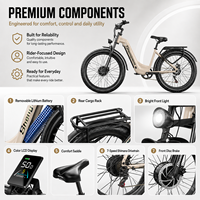 Vélo électrique tout-terrain à pneus larges S700 2000W à double moteur pour adultes, 48V 17.5Ah, longue autonomie, cadre bas, E-bike tout-terrain