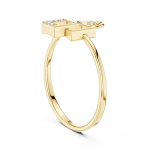 Anillo Clásico Minimalista de Oro Amarillo Sólido de 14k con Diamantes Cultivados en Laboratorio de Corte Redondo, Anillo de Boda Clásico, Regalo para Ella - Product Image 4