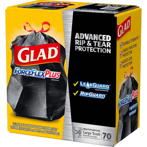 Glad ForceFlex Tall Kitchen Drawstring Trash <b>Bags</b>, 13 Gal, OdorShield, 80 Ct - Product Image 2