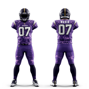 Uniforme de football américain violet par sublimation, maillot et pantalon Particle Storm, vêtements de sport d'équipe - Product Image 1