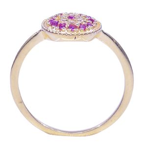 Anillo de Pareja Clásico de Plata de Ley 925 Chapado en Oro con Topacio Rojo para Mujer, Joyería para Bodas - Product Image 5