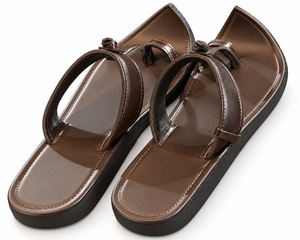 Sandalias Unisex Premium de Cuero Marrón Transpirables y Ligeras con Correa en el Dedo del Pie, Doble Correa, Calzado Casual de Verano, Tallas 2-11, Venta al Por Mayor - Product Image 1