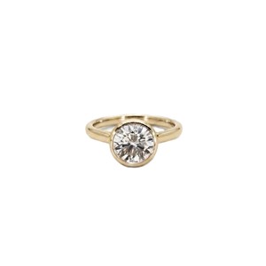 Bague de fiançailles solitaire en or massif 10K 14K 18K avec diamant de laboratoire rond brillant certifié IGI, serti clos, vente en gros - Product Image 3