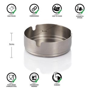 Cendrier portable en acier inoxydable rond pour cigares, fabrication sur mesure pour restaurants, tailles personnalisées, Guangdong - Product Image 2