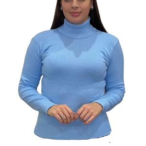 เสื้อสเวตเตอร์ผู้หญิงคุณภาพสูง แขนยาว คอเต่า ปักลายถักนิตติ้ง สำหรับฤดูหนาว ผ้าขนสัตว์/ผ้าฝ้าย ด้านหน้า - Product Image 2