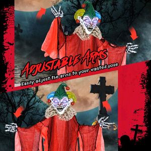 Payaso Colgante de Halloween con Ojos Luminosos de Colores y Alas, Decoración para un Ambiente Festivo - Product Image 5