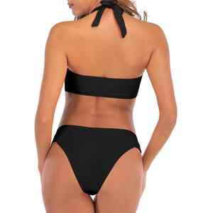 Maillots de bain push-up pour femmes de haute qualité, bikinis vert coquillage perlés, tissés, écologiques, séchage rapide, ensemble 2 pièces, sexy et élégant - Product Image 3