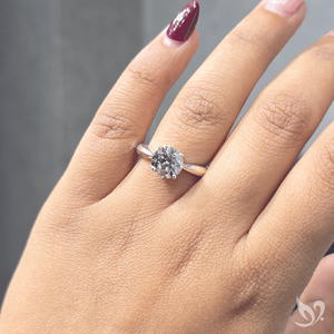 2 carat round lab grown diamond solitaire <b>ring</b> pinched shank setting <b>crafted</b> in 10K white gold bold engagement <b>ring</b> - Product Image 4