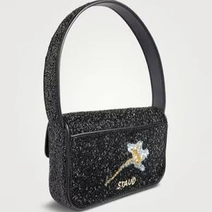 <b>Black</b> Glass Beaded Shoulder <b>Bag</b> Floral Embroidery Flap Handbag Ladies <b>Evening</b> Party <b>Clutch</b> Purse Handmade Bead Satchel Women <b>Bag</b> - Product Image 1