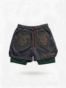 Double <b>Layer</b> Mesh Solid Eco-Friendly Breathable Quick Dry Unisex Shorts Front Heat-Transfer Printing Gym - Product Image 4