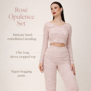 Ensemble coordonné de mode féminine au look luxueux |   Ensemble tendance deux pièces (haut et bas) pour un look décontracté, streetwear et quotidien. - Product Image 2