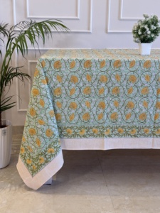 Indian hand Blcok Printed <b>Table</b> <b>Cloth</b> Washable <b>table</b> Decor Wedding Decor Dining <b>Table</b> Cover With Napkins Boho Tablecover - Product Image 1