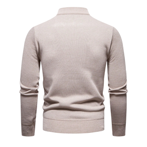 <b>Mens</b> Quarter Zip Classic Anti-Pilling Knit Sweater Stand Collar Long Sleeve <b>Pullover</b> Ribbed Cuff Hem Plain Casual Winter - Product Image 2