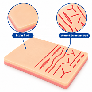 MJW Coussin d'entraînement à la suture chirurgicale en silicone à double face, 14 modèles de plaies + surface lisse, pour étudiants en médecine - Product Image 3