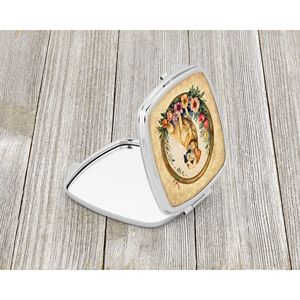 Femmes Filles Jaune Labrador Retriever Fleurs Compact Pliant Miroir de Maquillage Portable Voyage Miroir de Maquillage Décoratif - Product Image 2