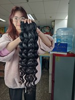 Ekstensi Rambut Remy Vietnam Kamboja Berkualitas Tinggi Double Drawn Harga Pabrik Rambut Asli Gelombang Alami 6"-34" Lembut Halus