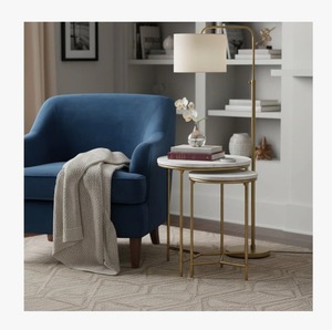 Contemporary Marble Top <b>Nesting</b> <b>Tables</b> <b>Set</b> with Gold Frame Elegant <b>Coffee</b> <b>Table</b> Furniture for Home Decor Cheap Price - Product Image 5