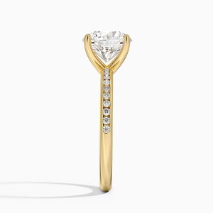 Bague de fiançailles solitaire à quatre griffes avec diamant rond - Product Image 3