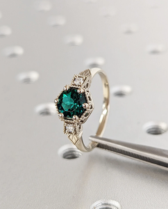 Anillo Étnico con Diamante Cultivado en Laboratorio, Diseño Elegante para Mujer, Joyería de Compromiso y Boda, Regalo, Uso Diario, Certificado IGI - Product Image 4