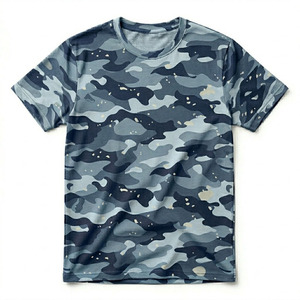 Camiseta de Camuflaje Estampada de Alta Calidad 100% Algodón, Estilo Urbano, Unisex, Casual, Corte Ajustado, Hip Hop, Sublimación Personalizada - Product Image 1