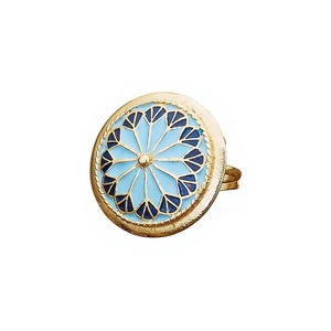 adjustable classic <b>finger</b> <b>ring</b> with gold plated jewelry 8535 Aqua - Product Image 1