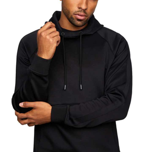 <b>Men's</b> Hooded <b>Sweatshirt</b> <b>Grey</b> Raglan Sleeve Fleece Slim Fit Casual Pullover With Pocket Autumn Wear - Product Image 6