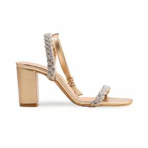 Sandales à talons dorées FN6055 Design élégant et fantaisie - Product Image 4