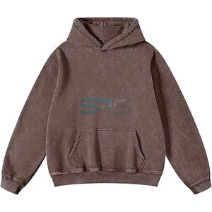 Custom <b>Men's</b> Winter Hoodies 100% Cotton Breathable Quick Dry 3D Embroidery Solid Loose Fit Front Logo - Product Image 4