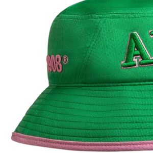 AKA Forest Green & Light Pink Raised 3D Embroidered <b>Bucket</b> <b>Hat</b> <b>Reversible</b> Greek Sorority Cap OEM ODM Wholesale - Product Image 2