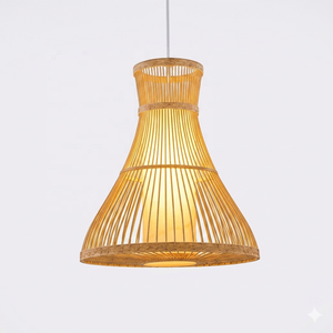 Lámpara Colgante de Bambú Tropical Moderna, Rústica, Hecha a Mano, Ecológica, para Techo, Cocina, Isla, Cafetería - Product Image 4