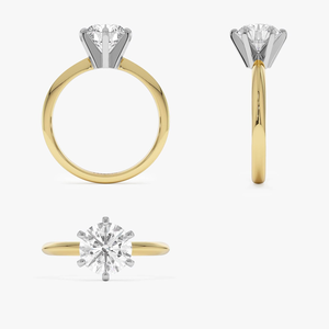 แหวนหมั้นเพชรทรงกลม 1.2 กะรัต ทอง 14K แบบคลาสสิก ดีไซน์หรูหรา - Product Image 5