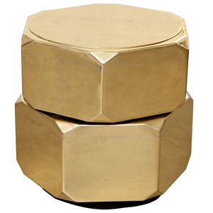 Tabouret en aluminium artisanal de haute qualité en promotion – Mobilier de qualité supérieure, tabouret en métal avec finition dorée, ottoman en laiton - Product Image 5