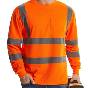 เสื้อเชิ้ตแขนยาวสำหรับผู้ชาย Econex Sports สะท้อนแสงได้ดี ระบายอากาศได้ดี ได้รับการรับรองมาตรฐานความปลอดภัย CE/EU สีส้ม ผลิตจากโพลีเอสเตอร์ - Product Image 1