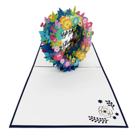Tarjeta de Felicitación 3D con Flores para Cumpleaños, Diseño Moderno y Multifuncional, Artesanía en Papel, Diseño Personalizado de Vietnam, al Mejor Precio