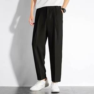 Pantalon de Costume Homme de Haute Qualité, Coupe Slim Droite, Extensible, Couleur Unie, Décontracté - Product Image 1