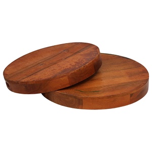 Bandeja de servicio de madera redonda moderna, plato Circular saludable para decoración de hotel o cocina en casa - Product Image 5