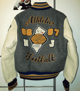 Chaqueta Varsity Personalizada de Primera Calidad con Logotipo Bordado, Mangas de Cuero, Chaqueta Varsity de Lana con Letras, Chaqueta de Béisbol para Hombre - Product Image 2