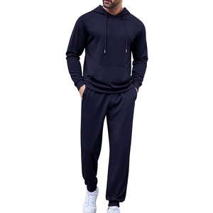 Survêtement d'hiver personnalisé pour homme, couleur unie, respirant, léger, veste à cordon de serrage, pantalon coupe classique, séchage rapide, sport, gym - Product Image 3