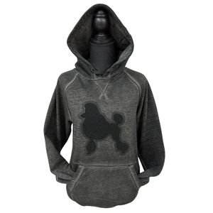 Sudadera con capucha de chenilla lavada para mujer, con parche bordado, estilo pullover, manga larga, vintage, casual, estilo universitario y urbano - Product Image 2