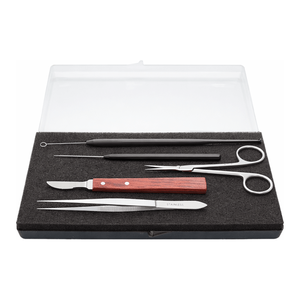 Fournitures de laboratoire, ensemble d'expériences de base Hammacher, kit de 5 pièces en acier CrNi 18/8 pour les laboratoires de biologie - Product Image 1