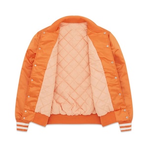 New Design Winter Casual Wear Baseball <b>Top</b> Trending Men Satin Varsity Jacket Custom Logo Quilted Lining College Waterproof - Product Image 3