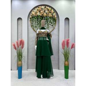 ชุดราตรีสวยด้านบน-plazzo กับ dupatta สำหรับสวมใส่งานปาร์ตี้ - Product Image 1