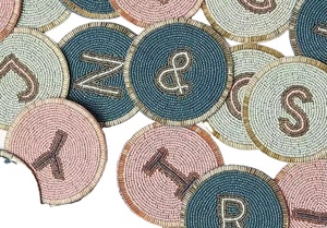 CRYSTAL CRAFT Gift Idea Home Decor Handmade Round Green Desk Mat <b>Mug</b> Rug Coasters Beaded Placemats for - Product Image 6