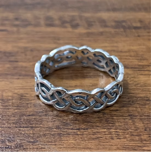 Unisex Classic Celtic Knot 925 <b>Silver</b> Band <b>Ring</b> - <b>Plain</b> Openwork Infinity Design Hypoallergenic Fine Jewelry Gift - Product Image 4