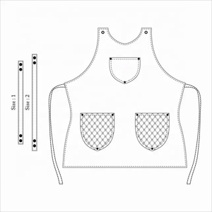 Capa de Peluquería sin Mangas con Cintura Ajustable y Bolsillos, Material Textil Azul Oscuro, Uniformes de Advantage Impex - Product Image 2