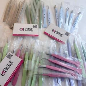 Ensemble de pinces professionnelles pour extensions de cils, haute précision, en acier inoxydable, antistatiques, antimagnétiques, pinces pour volume - Product Image 2
