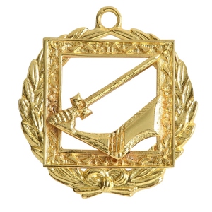 Grand Treasurer Knights Templar Gold Plated Crossed Keys <b>Collar</b> Jewel Masonic Ceremonial Regalia Accessory - Product Image 2